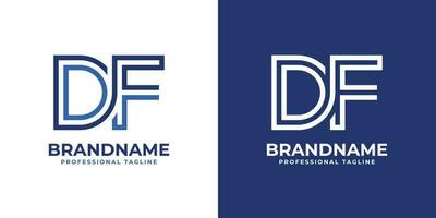 Letter DF Line Monogram Logo, suitable for any business with DF or FD initials. vector
