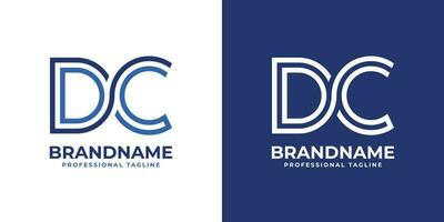 Letter DC Line Monogram Logo, suitable for any business with DC or CD initials. vector