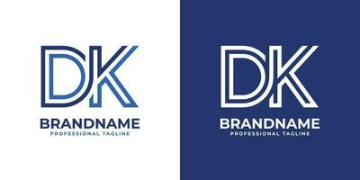 Letter DK Line Monogram Logo, suitable for any business with DK or KD initials. vector