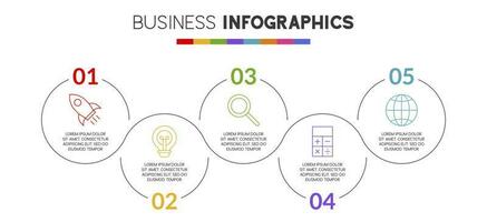 Infographics design template and icons with 5 options or 5 steps vector