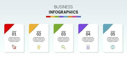 Infographics design template and icons with 5 options or 5 steps vector