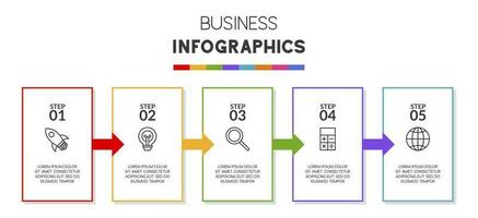 Infographics design template and icons with 5 options or 5 steps vector