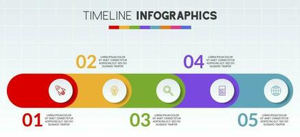 Infographics design template and icons with 5 options or 5 steps vector