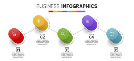 Infographics design template and icons with 5 options or 5 steps vector