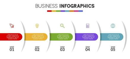 Infographics design template and icons with 5 options or 5 steps vector