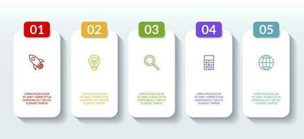 Infographics design template and icons with 5 options or 5 steps vector