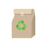 Paper bag with recycle sign, International plastic bag free day related vector