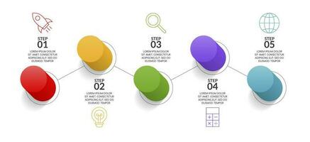 Infographics design template and icons with 5 options or 5 steps vector