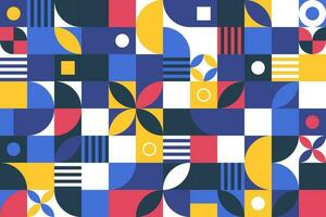 Abstract bauhaus elements shapes seamless background vector