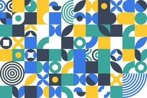 Abstract bauhaus elements shapes seamless background vector