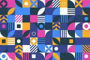 Abstract bauhaus elements shapes seamless background vector