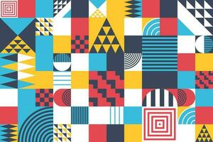 Abstract bauhaus elements shapes seamless background vector