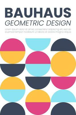 Abstract bauhaus elements shapes for use as banner cover or poster
