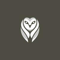 white and gray owl logo design, vector