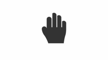 mano moverse cursor animado icono en blanco antecedentes video