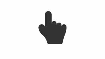 Hand Click Cursor animated icon on white background video