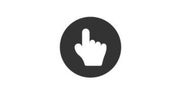 Hand Click Cursor animated icon on white background video