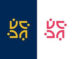 Letter n with people logo design, Team work modern, simple, minimalist logo vector