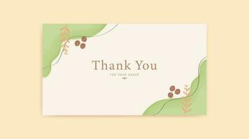 thank you card with green watercolor design thanks card aesthetic watercolor vector