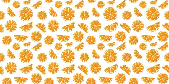 Seamless bright light pattern with oranges for fabric, drawing labels, fruit background. vector