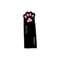 Black Cat Paw Illustration isolated on white background vector