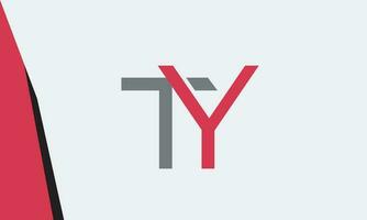 alfabeto letras iniciales monograma logo ty, yt, t y y vector