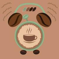 café hora icono. café con tiempo, café con el reloj icono. vector