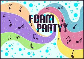 foam party flyer or card. Shampoo or soup foam line. Template for web site background, flyer, banner. Good for greeting card and party invitation. Aqua park, swimming pool, diving. vector