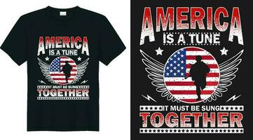 America 4th of July T-shirt Design vector