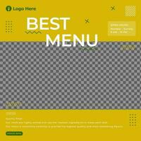 best menu design social media template for restaurant vector