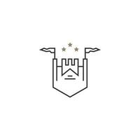 luxury vintage icon castle and palace logo design vector ideas with outline, modern and minimalist styles. elegant royal castle logo business vector design template isolated
