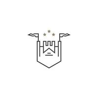 luxury vintage icon castle and palace logo design vector ideas with outline, modern and minimalist styles. elegant royal castle logo business vector design template isolated