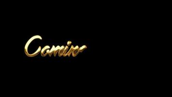 Coming Soon - Lettering Animation With Ink Gold Color. Great for opening video, Bumper, cinema, digital video, media publishing, film, short movie, etc video