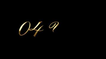 4th Year - Lettering Animation With Gold Ink Drop and Black Background. Great for greeting videos, opening video, Bumper, cinema, digital video, media publishing, film, short movie, etc video
