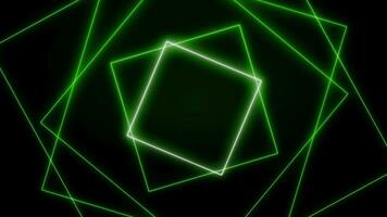 rétro néon laser vert géométrique formes sur noir Contexte video