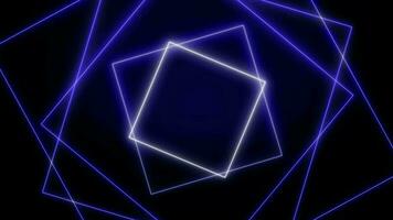 rétro néon laser bleu géométrique formes sur noir Contexte video