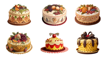 3D Illustration Of Beautiful Decorative Cake Icon Set. png