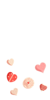 Top View of Different Style Candies With Heart Shapes And Copy Space. png