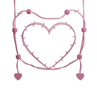 realistico corda leggero formatura cuore forma per amore o San Valentino concetto. png