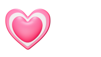 3d veroorzaken, hart vorm kader met stippel in roze en wit kleur. png