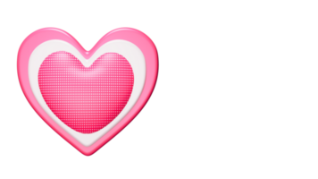 3d rendere, cuore forma telaio con tratteggiata nel rosa e bianca colore. png