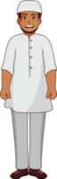 Illustration Of Cheerful Muslim Man In Standing Pose. png