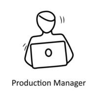 Production Manager  vector outline Icon Design illustration. Business Symbol on White background EPS 10 File