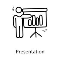 Presentation  vector outline Icon Design illustration. Business Symbol on White background EPS 10 File