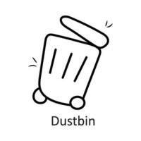 Dustbin vector outline Icon Design illustration. Household Symbol on White background EPS 10 File