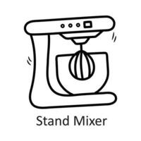 Stand Mixer vector outline Icon Design illustration. Household Symbol on White background EPS 10 File