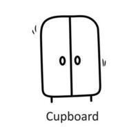 Cupboard vector outline Icon Design illustration. Household Symbol on White background EPS 10 File