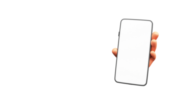3D Render Of Human Hand Holding Smartphone Icon. png
