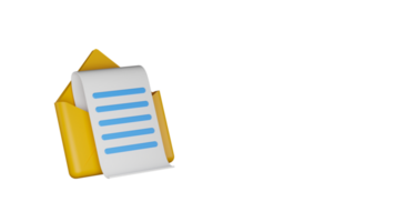 3D Render of Scroll Paper Inside Envelope Element. png