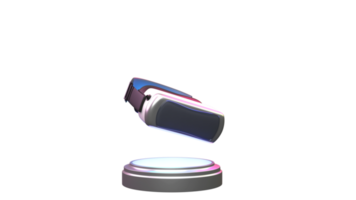 3D Render of VR Box or Glasses On Podium Element. png